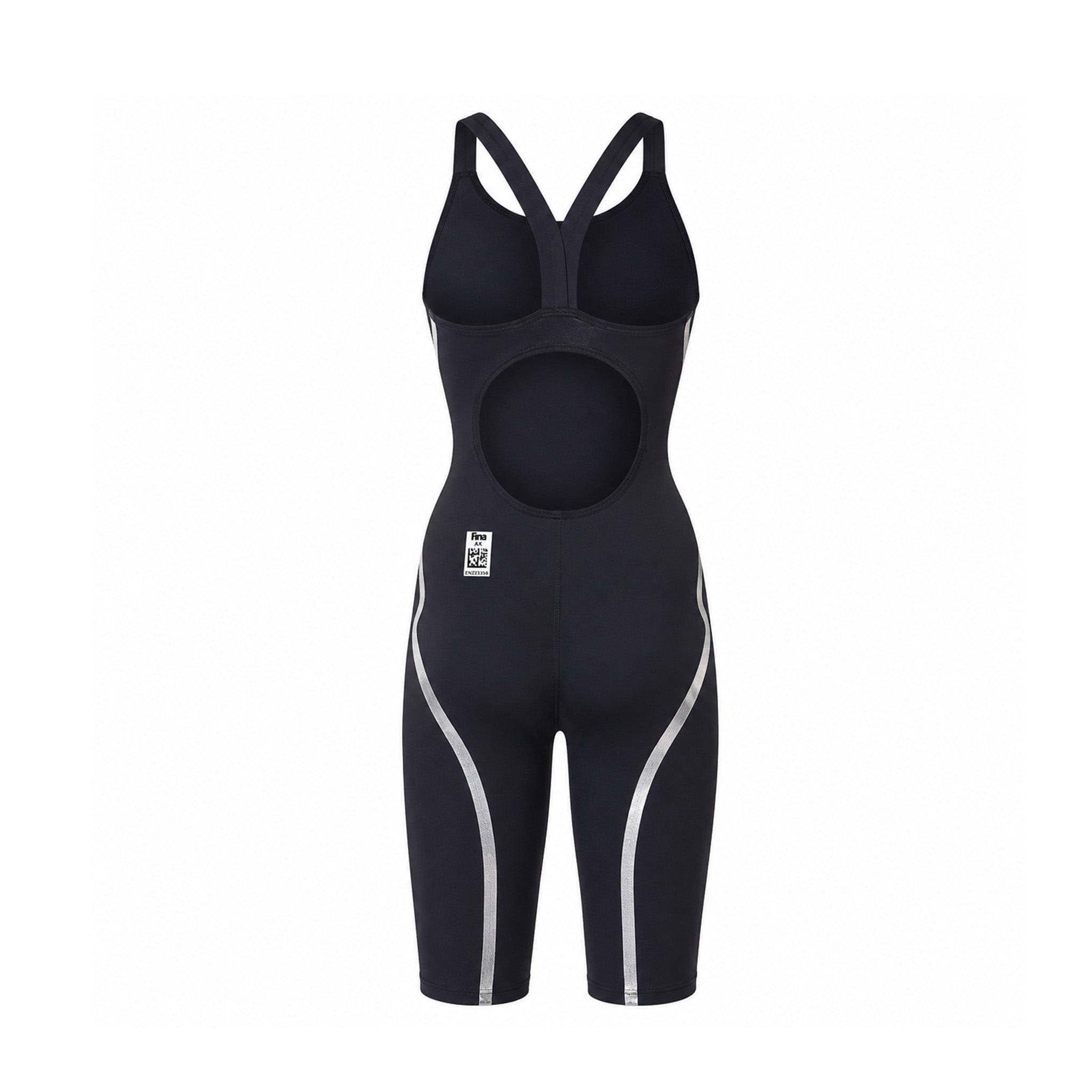 ENGINE_WOMEN_S_FINA-APPROVED_RACING_KNEESUIT_BLACK_SILVER_BACK PUERTO RICO Y EL CARIBE