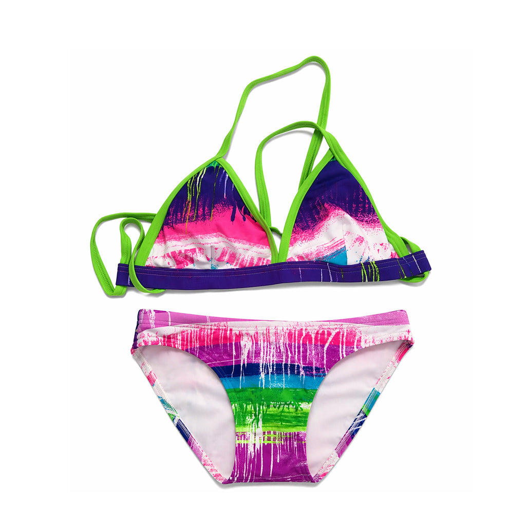 FUNKITA GIRLS TRIANGLE BIKINI SET PAINT SPLASH ESTADOS UNIDOS PUERTO RICO Y EL CARIBE