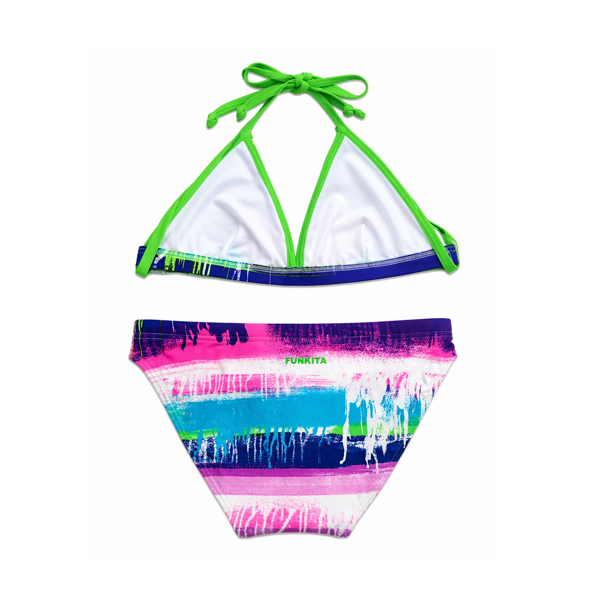 FUNKITA GIRLS TRIANGLE BIKINI SET PAINT SPLASH BACK ESTADOS UNIDOS PUERTO RICO Y EL CARIBE