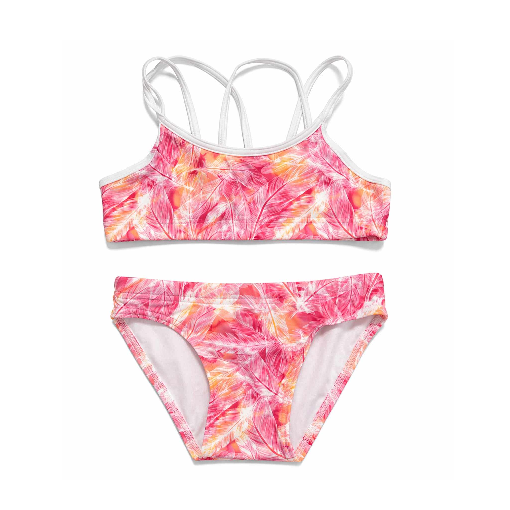 FUNKITA GIRLS TWO PIECE BIKIINI SET PINK PALM GLOW ESTADOS UNIDOS PUERTO RICO Y EL CARIBE