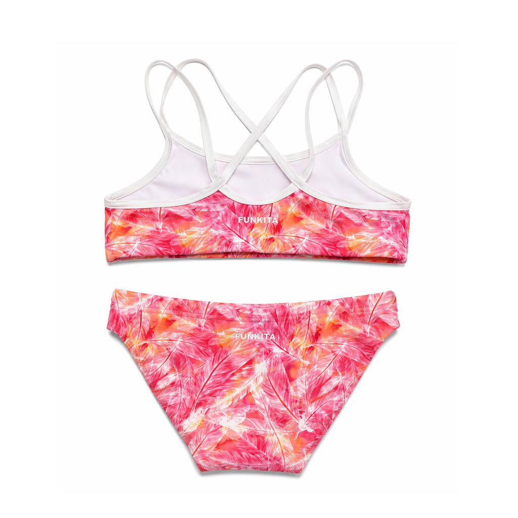 FUNKITA GIRLS TWO PIECE BIKIINI SET PINK PALM GLOW BACK ESTADOS UNIDOS PUERTO RICO Y EL CARIBE