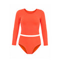 GIRLS LONG SLEEVE TWO-PIECE SWIMSUIT- NEON CORAL PUERTO RICO Y EL CARIBE