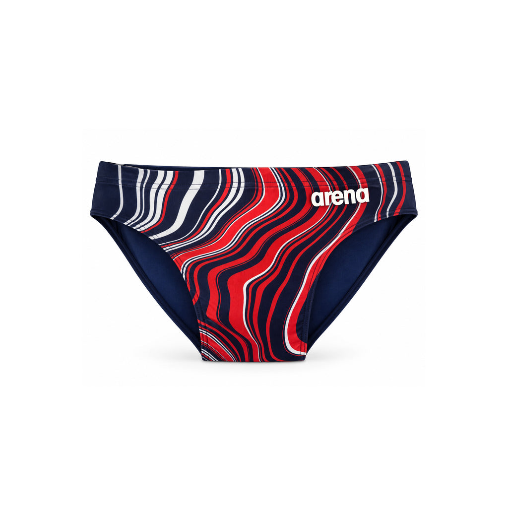 RED WAVE NAVY BLUE SWIM BRIEF PUERTO RICO Y EL CARIBE