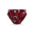 RED AND BLACK ABSTRACT WAVE SWIM BRIEF PUERTO RICO Y EL CARIBE