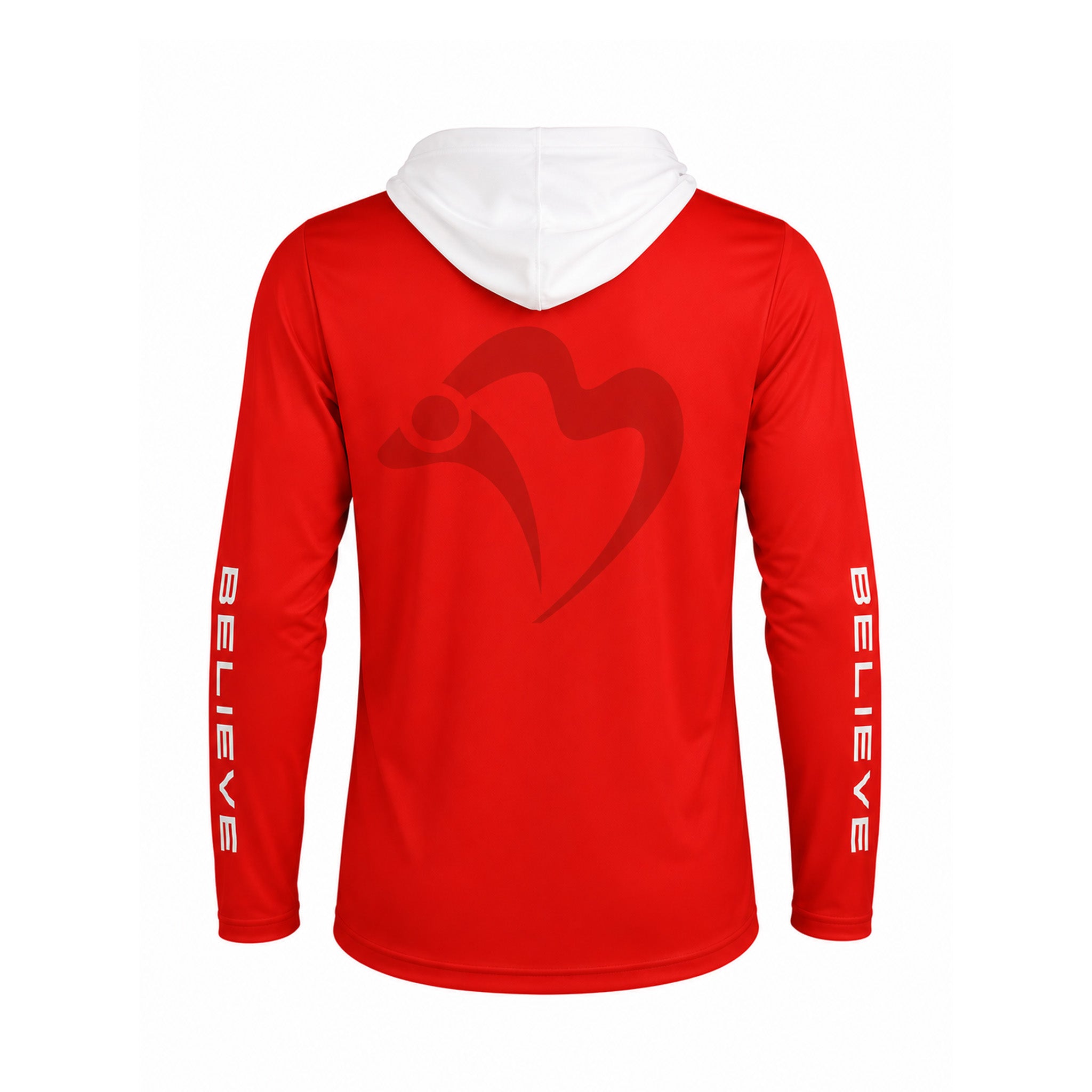 STREAMLINE PERFORMANCE HOODED LONG SLEEVE – BELIEVE EDITION (RED)