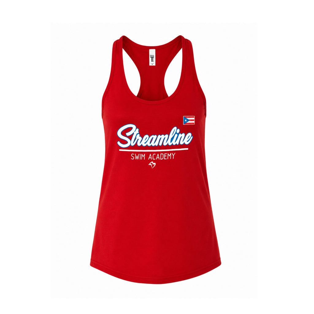 STREAMLINE WOMEN_S RACERBACK TANK RED PUERTO RICO Y EL CARIBE